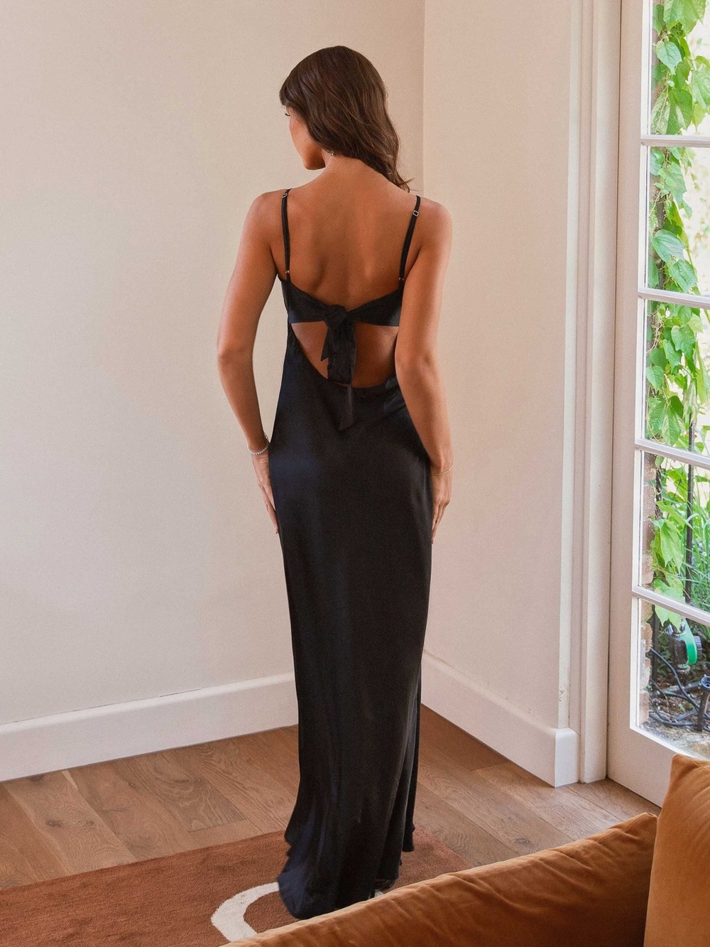 PEPPERMAYO BLACK SATIN MAXI DRESS - Picture 2 of 4